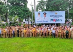 Pesan Wakil Wali kota Kediri saat Memimpin Apel Pagi Pertama Kerja di Halaman balai kota kediri