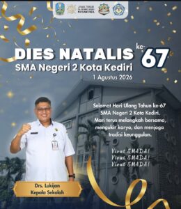 Setiap Langkah Meninggalkan Jejak, Setiap Jejak Meninggalkan Langkah: 67 Tahun SMAN 2 Kota Kediri Mengabdi untuk Pendidikan Bangsa Setiap Langkah Meninggalkan Jejak, Setiap Jejak Meninggalkan Langkah: 67 Tahun SMAN 2 Kota Kediri Mengabdi untuk Pendidikan Bangsa